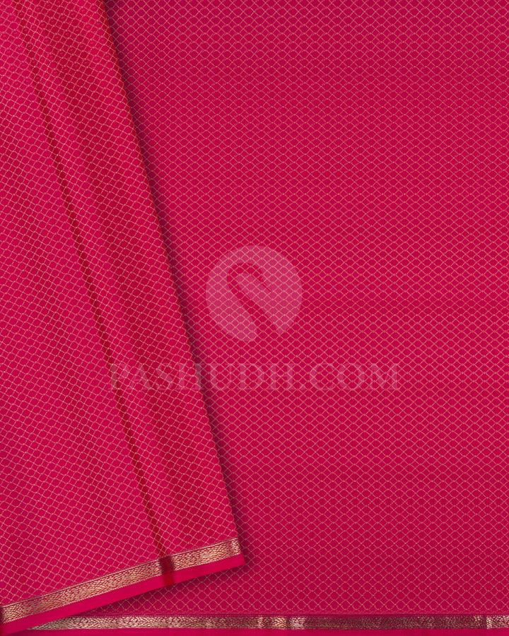 Purple And Punch Pink Borderless Kanjivaram Silk Saree - DT297(B)