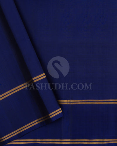 Grape and Navy Blue Soft Silk Saree - AC60