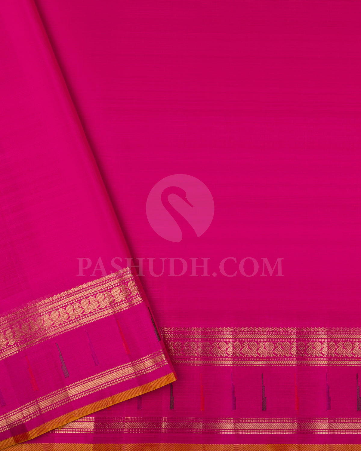 Sky Blue and Bright Pink Shimmer Kanjivaram Silk Saree with Paithani Border - S1358(A)