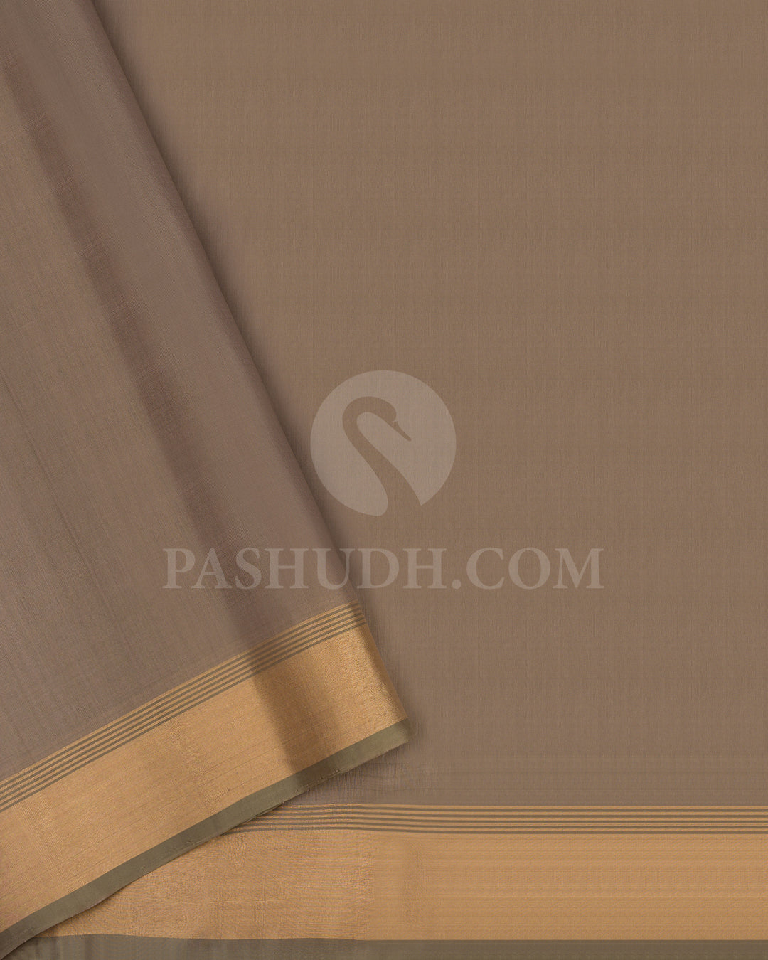 Teal and Greige Dupion Soft Silk Saree - AC45