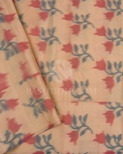 Lavender and Beige Soft Silk Saree - AC85