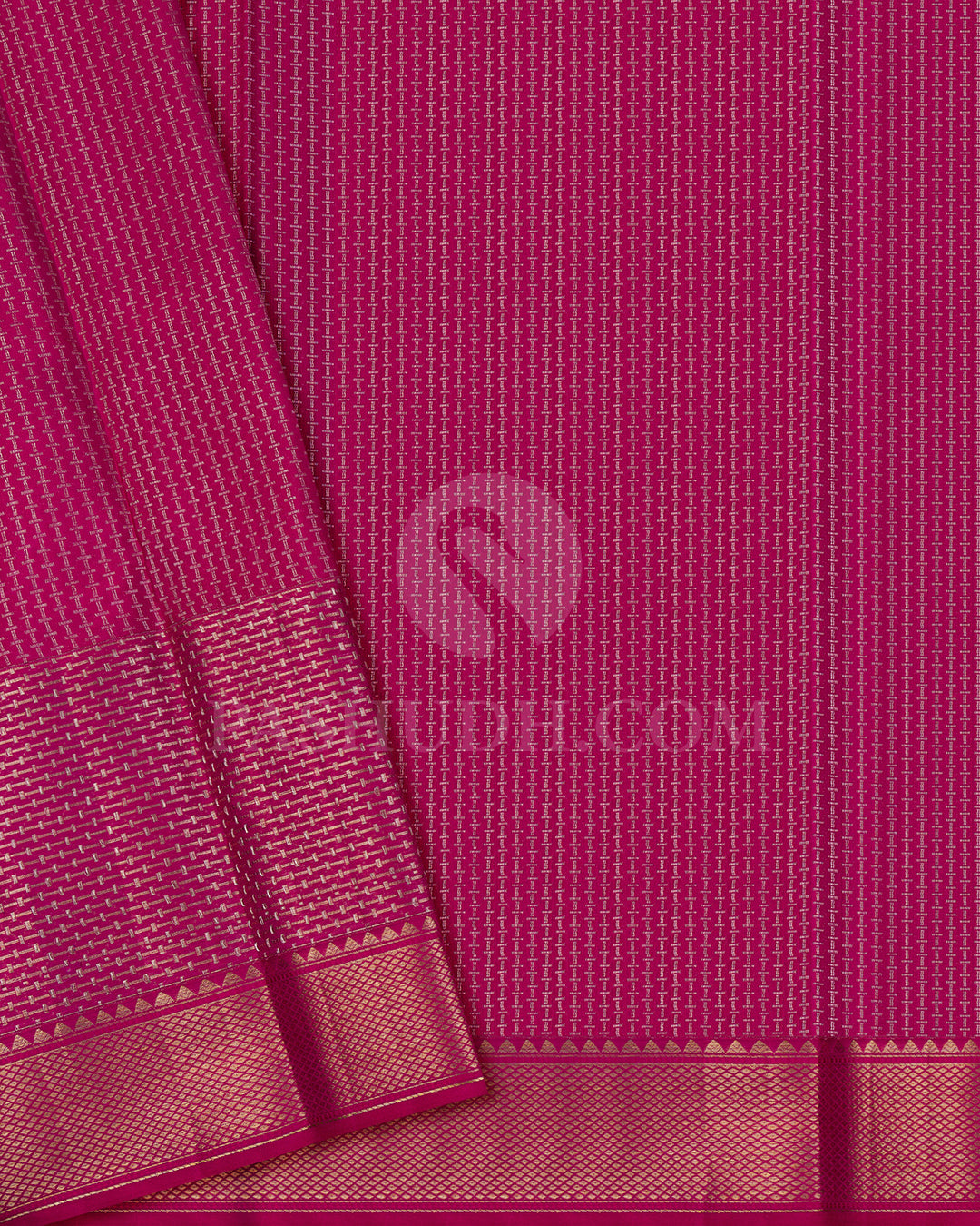 Golden Mustard and Bright Pink Kanjivaram Silk Saree - DT260(G)