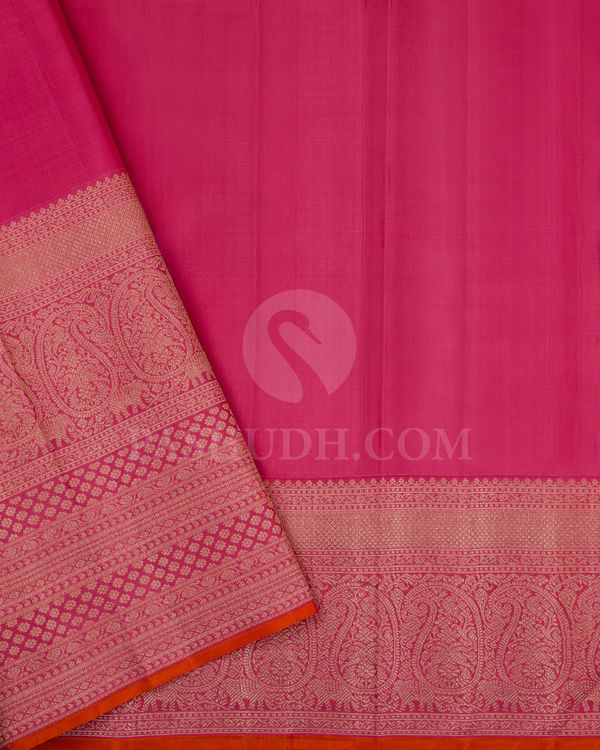 Parrot Green And Watermelon Pink Kanjivaram Silk Saree - S1372(A)