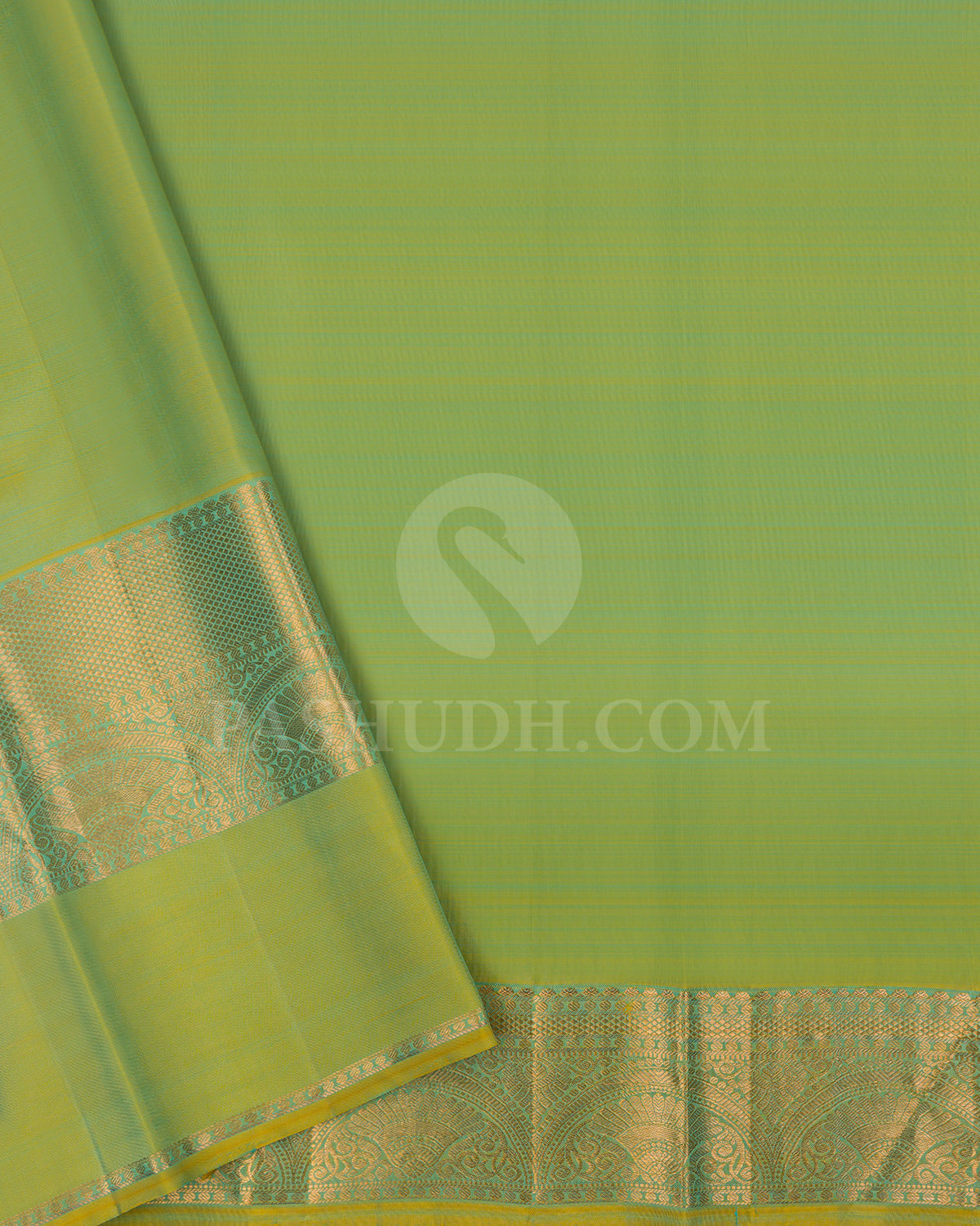 Turquoise Blue And Dual shaded Green Kanjivaram Silk Saree - BKF22