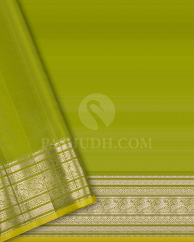 Light Blue, Purple And Pear Green Kanjivaram Silk Saree - S1360(A)