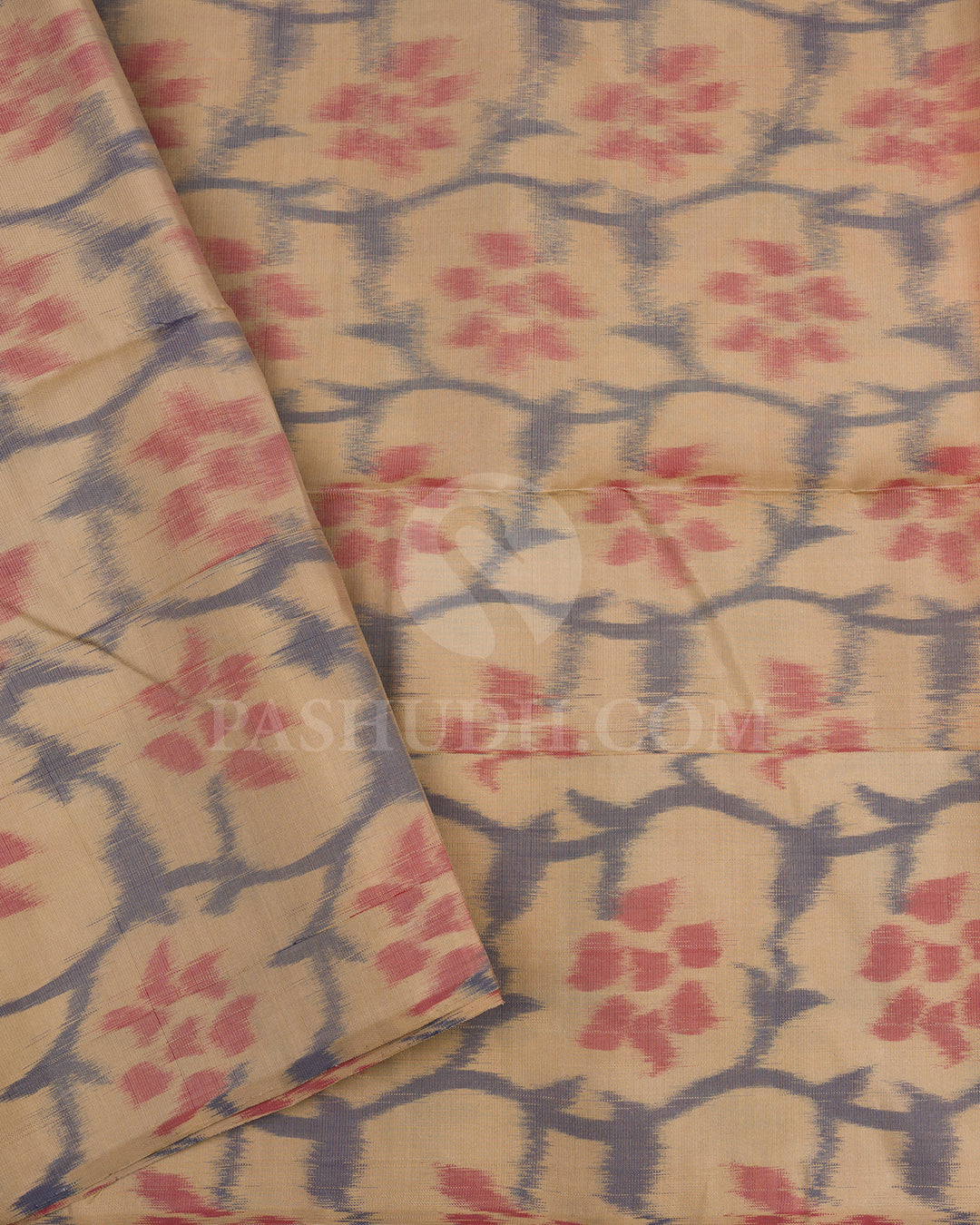 Orange Shot Pink and Khaki Soft Silk Saree - AC34