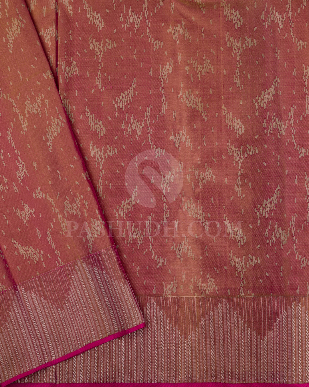 Rani Pink And Mocha Brown Kanjivaram Silk Saree - D601(A)