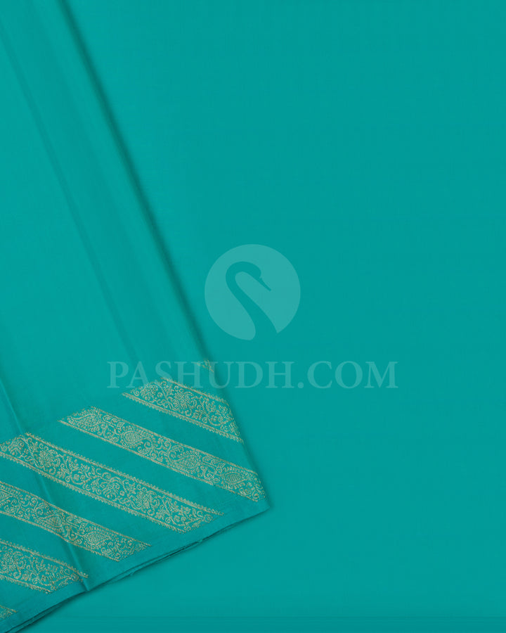 Royal Blue And Turquoise Blue Kanjivaram Silk Saree - BKB12