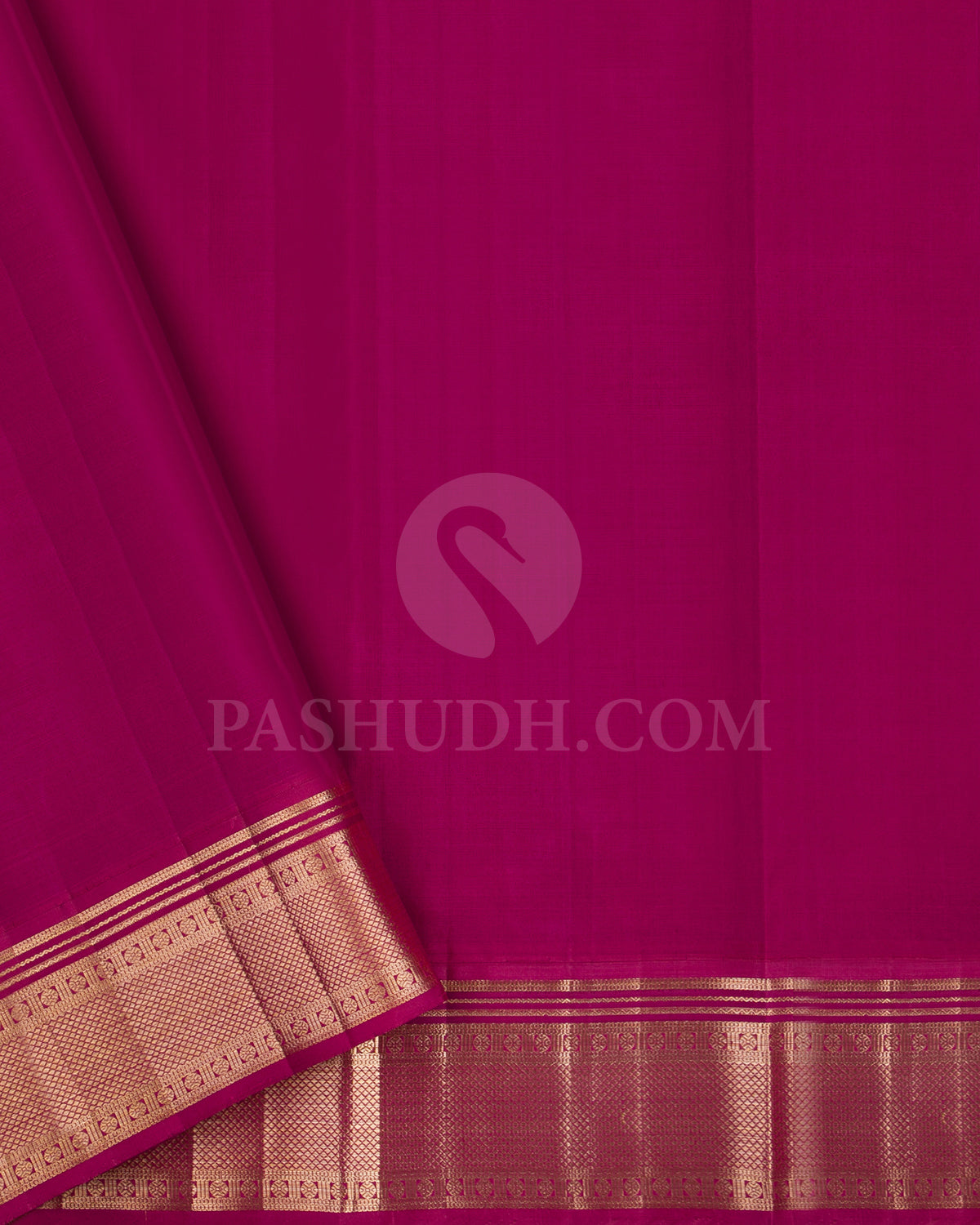 Mild Gold And Rasberry Pink Organza Shimmer Kanjivaram Silk Saree - S1371(A)