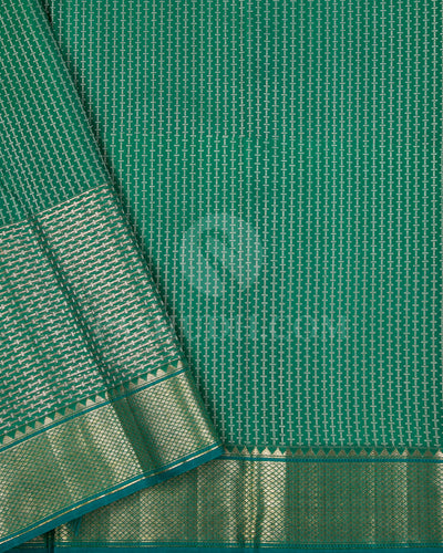 Mild Turquoise Blue And Green Kanjivaram Silk Saree - DT260(D)