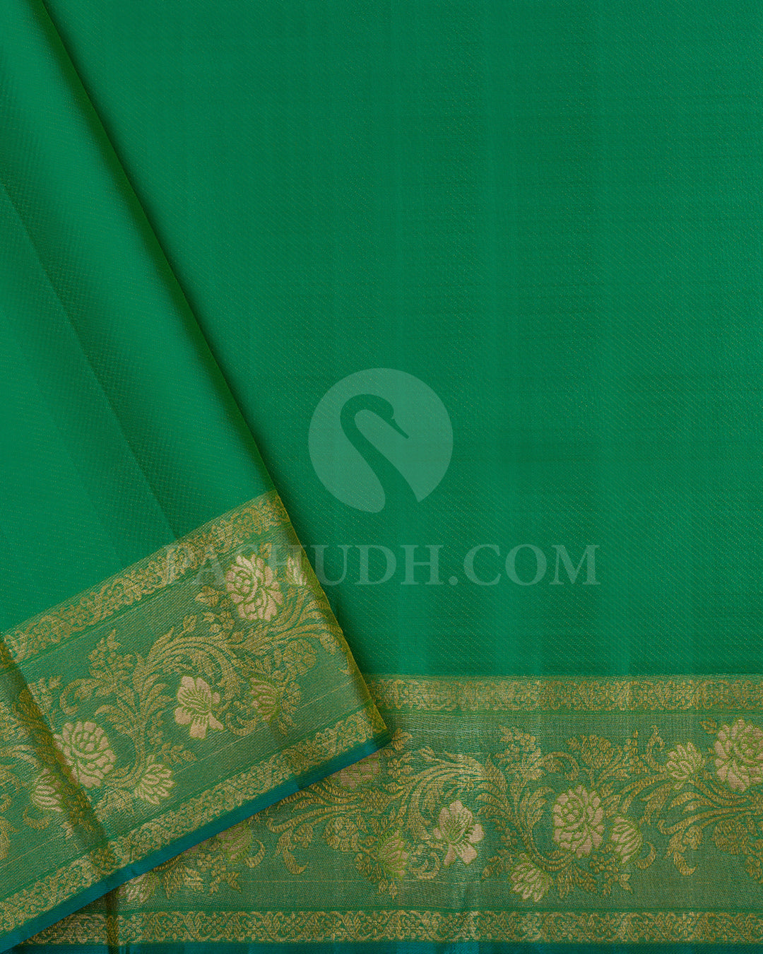 Parrot Green And Anandha Blue Kanjivaram Silk Saree - D602(A)