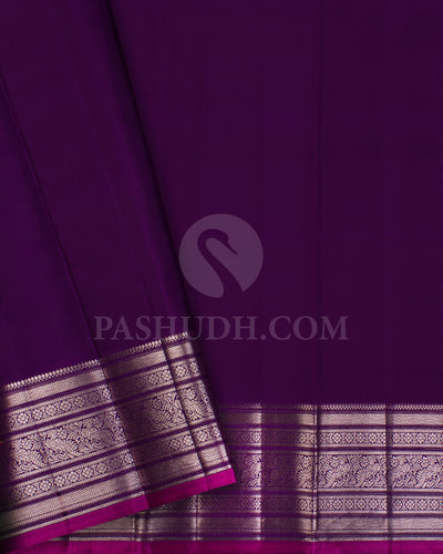 Baby Pink, Lavender And Purple Kanjivaram Silk Saree - S1360(D)