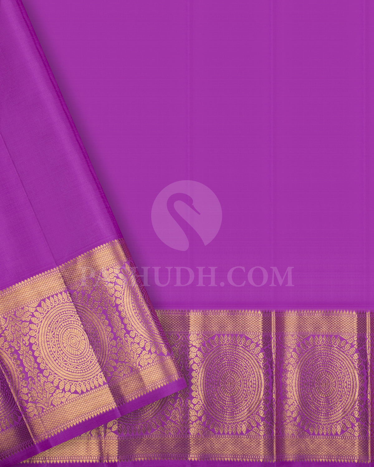 Peach And Lavender Traditional Kanjivaram Silk Saree - SVJ86