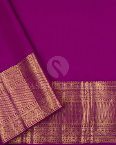 Pastel Peach And Violet Kanjivaram Silk Saree - BKB7