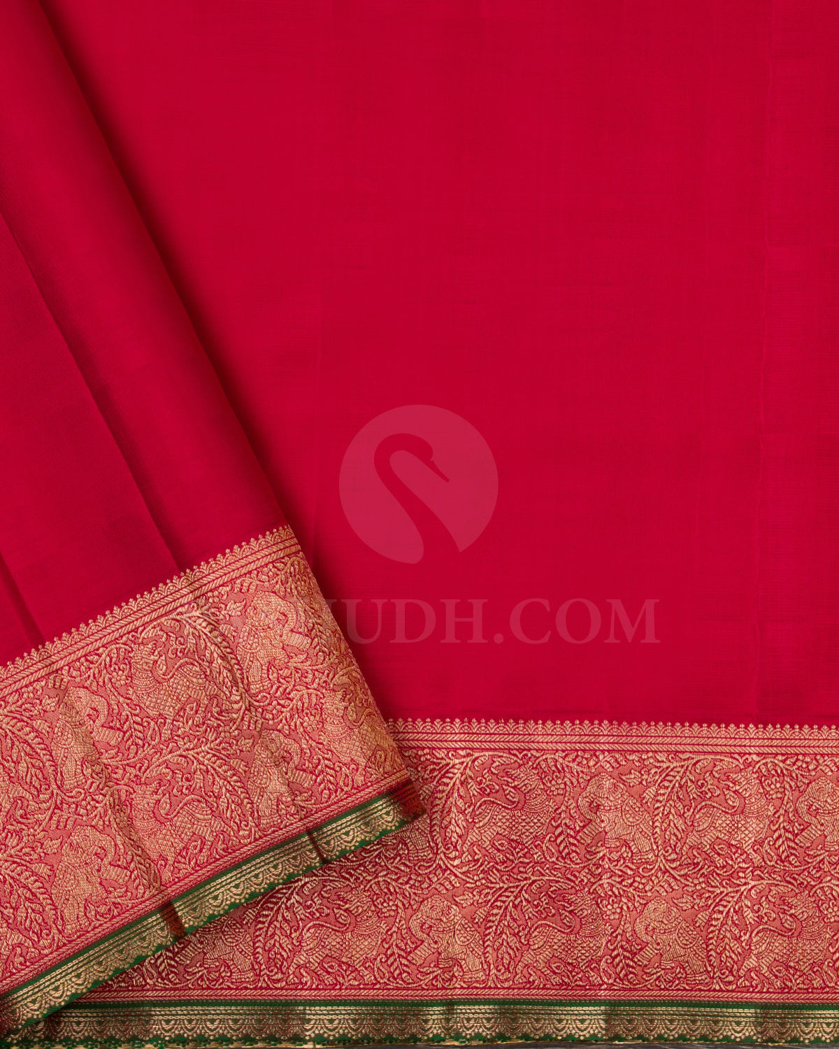 Navy Blue And Red Kanjivaram Silk Saree - S1276(B)