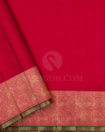 Navy Blue And Red Kanjivaram Silk Saree - S1276(B)