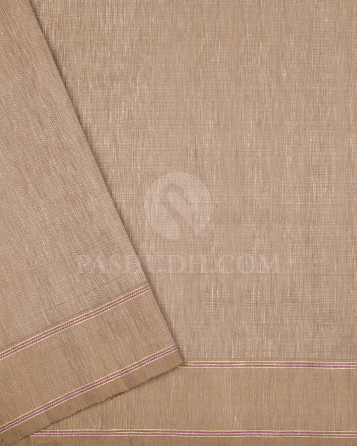 Peachy Pink and Khaki Linen Style Woven Traditional Kanjivaram Silk Saree - AK15