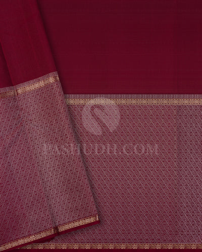 Baby Pink And Maroon Kanjivaram Silk Saree - DT257(F)