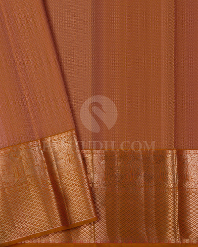 Dark Pink And Dark Orange Kanjivaram Silk Saree - DT306(B)