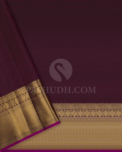 Orange And Deep Brown Pure Zari Kanjivaram Silk Saree - P168(A)