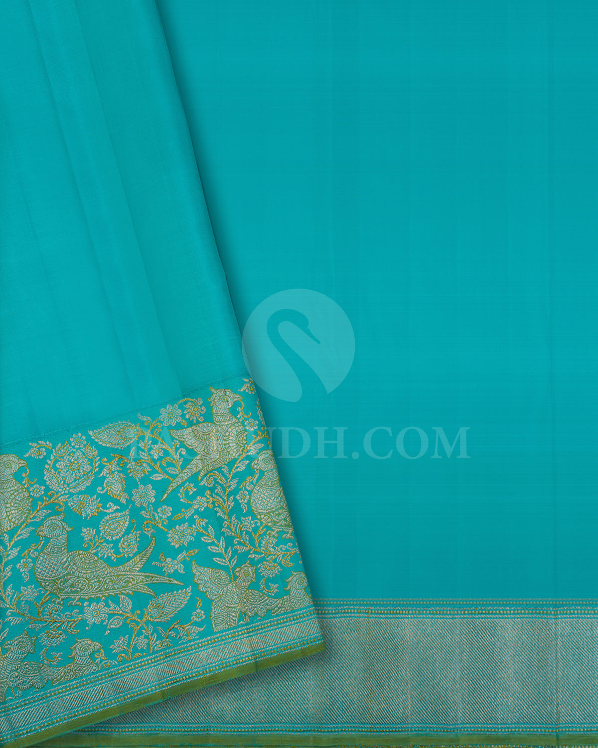 Turquoise Blue Kanjivaram Silk Saree - S1405(B)