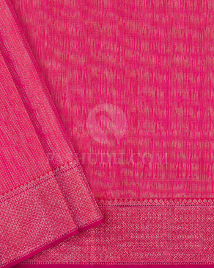 Mango Yellow Shot Pink And Watermelon Pink Kanjivaram Silk Saree - DT301(A)