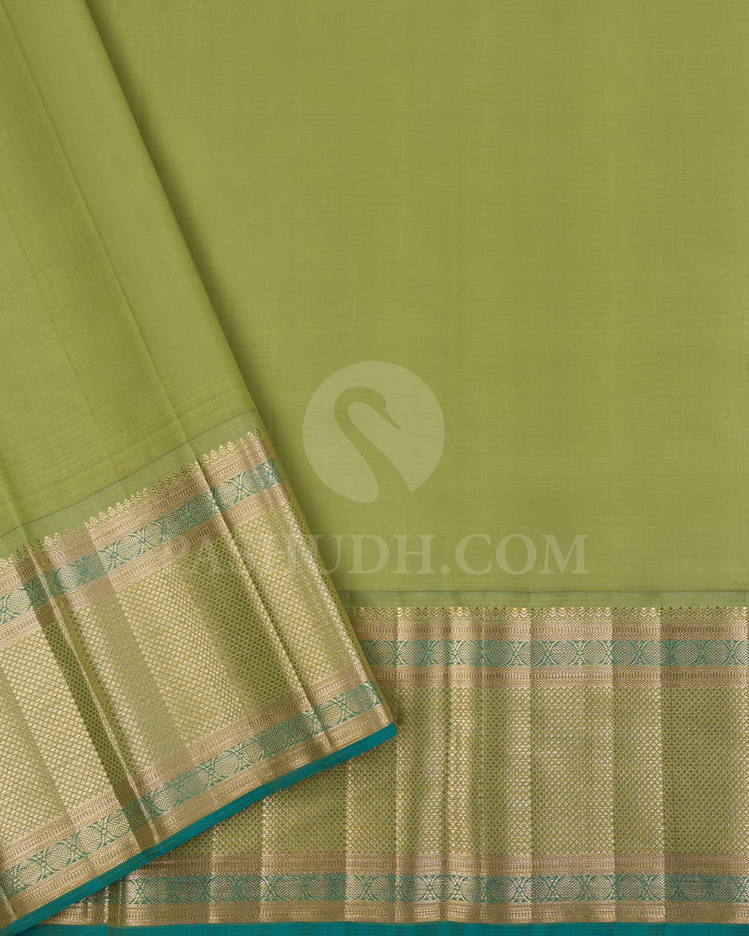 Ivory, Beige And Pear Green Kanjivaram Silk Saree - S1016(G)