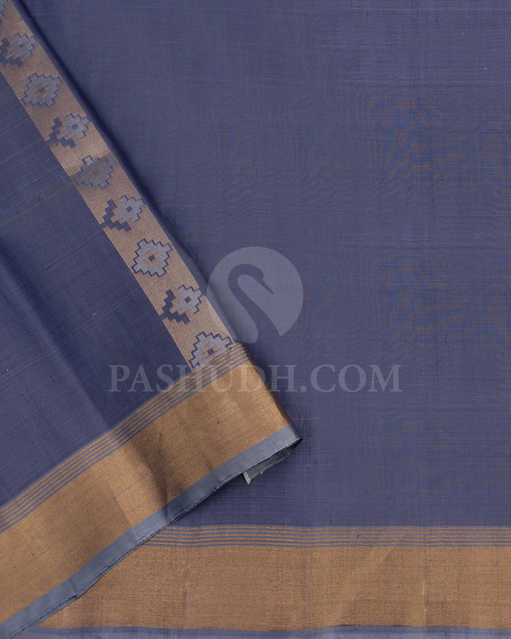 Grey and Fluroscent Yellow Dupion Soft Silk Saree - AC12