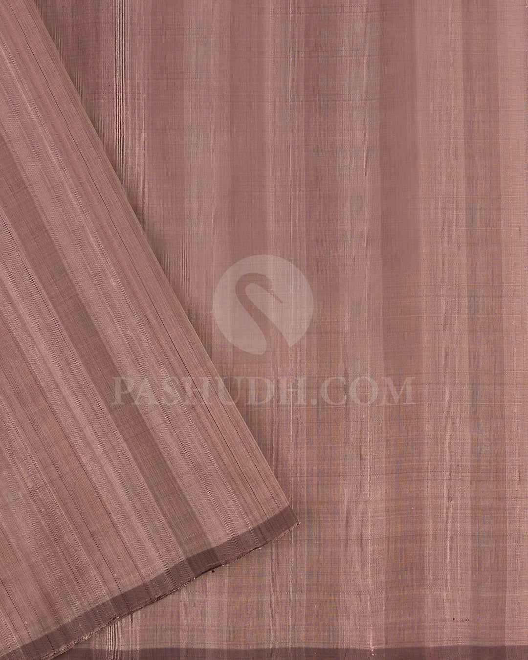 Dark Brown and Taupe Dupion Soft Silk Saree - AC32