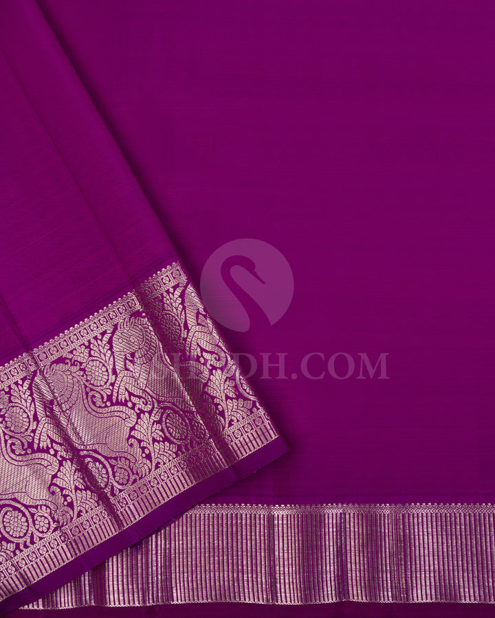 Orange And Violet Kanjivaram Silk Saree - S1222(D)