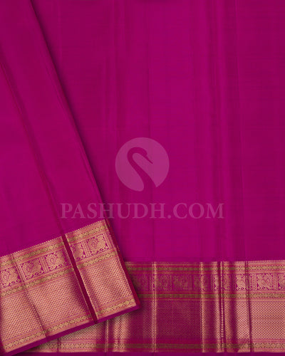 Rexona Green And Rani Pink Kanjivaram Silk Saree - S1151(F)
