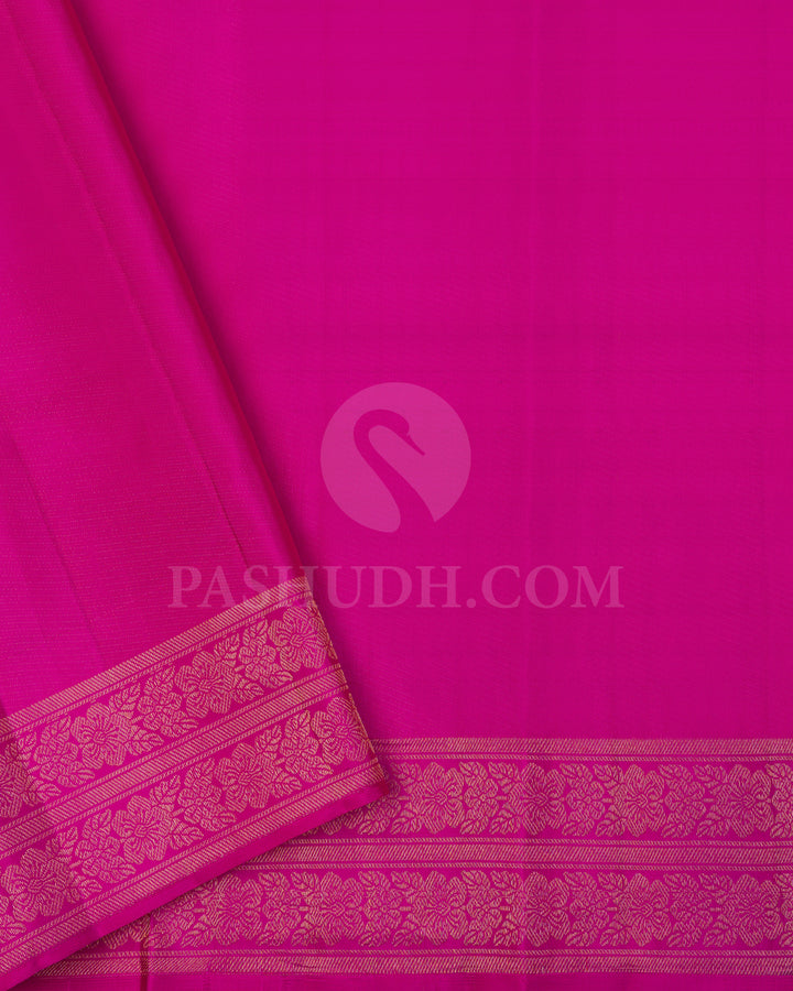 Purple And Rani Pink Kanjivaram Silk Saree - DJ346(B)