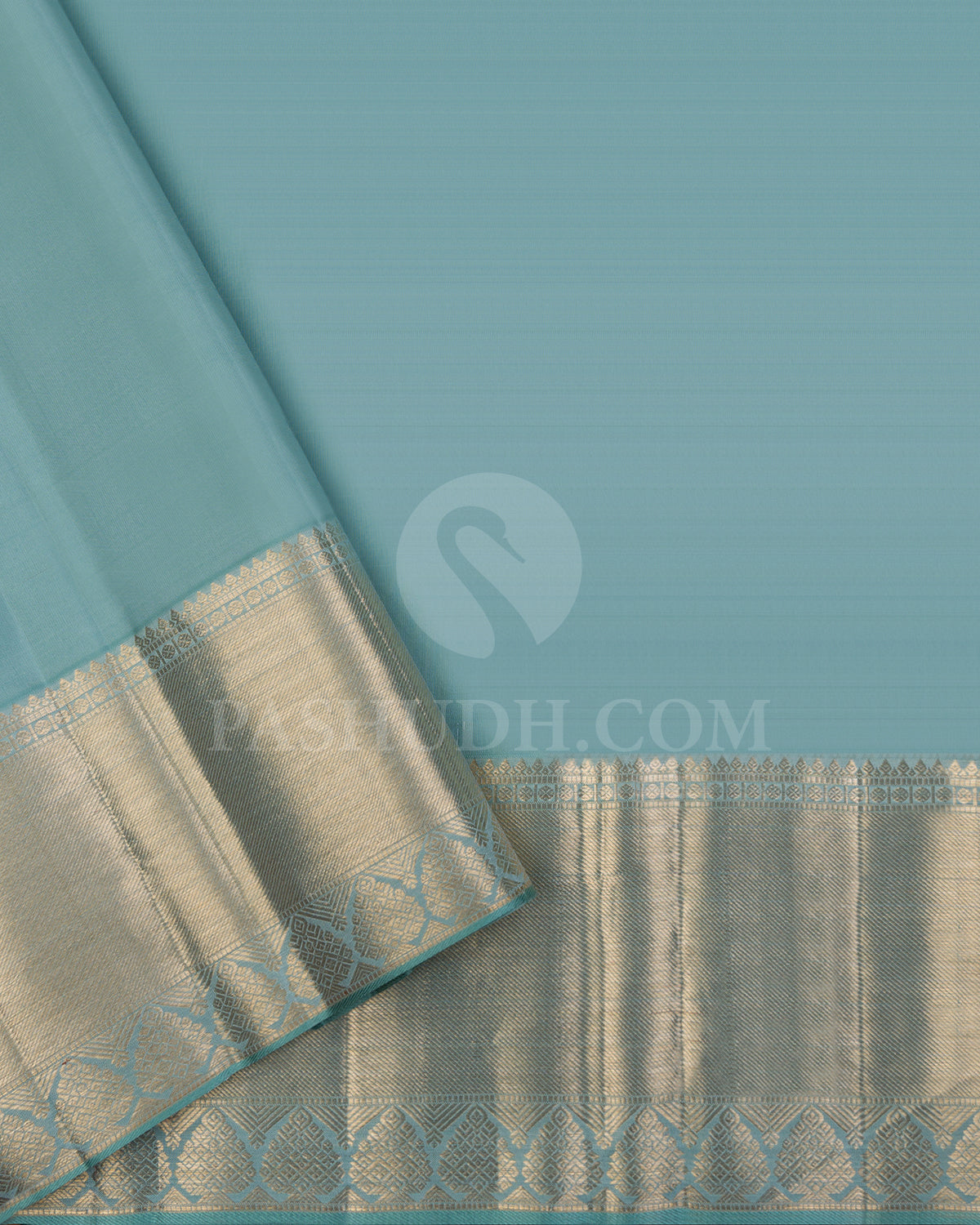 Powder Blue Kanjivaram Silk Saree - BKB11