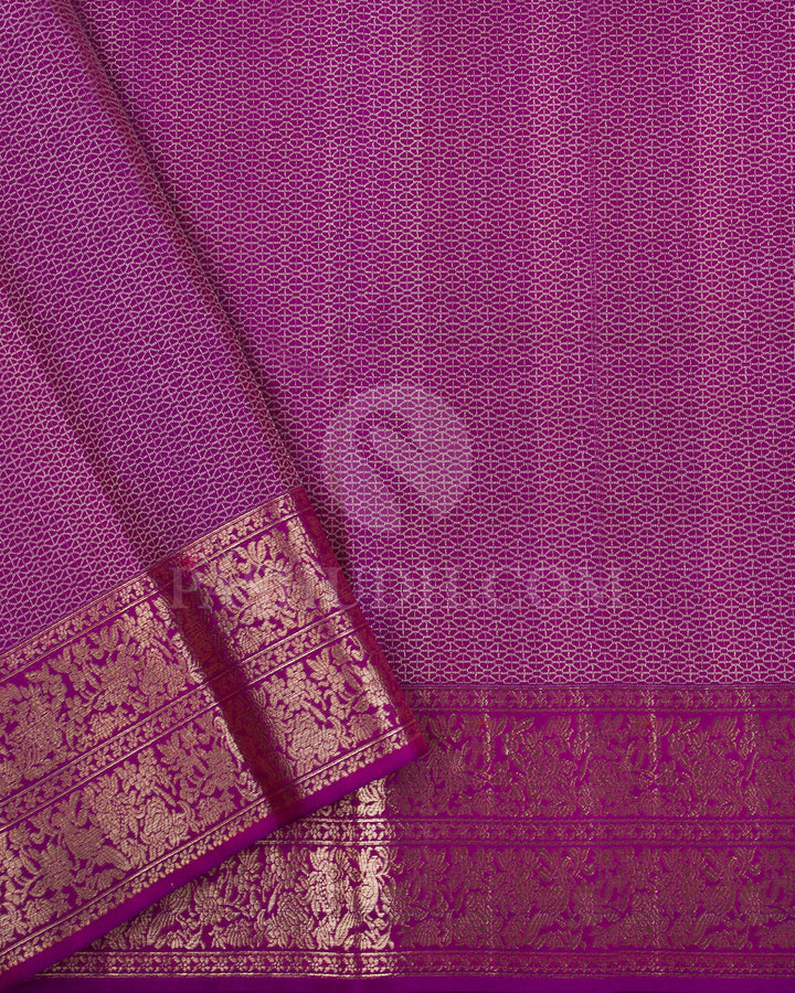 Baby Pink And Violet Kanjivaram Silk Saree -DT303(A)