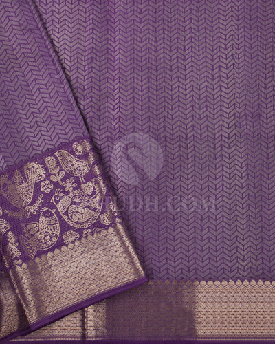 Lavender And Purple Kanjivaram Silk Saree - DT291(B)