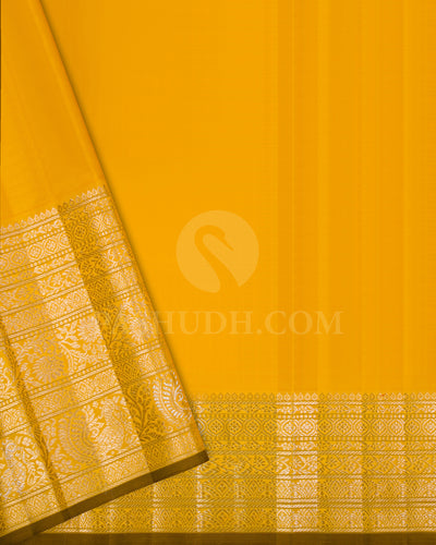 Pear Green And Mango Yellow Kanjivaram Silk Saree - S1336(B)