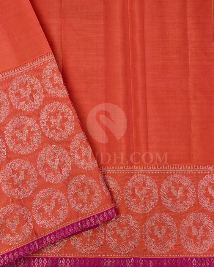 Lavender And Peach Kanjivaram Silk Saree - S1411(A)