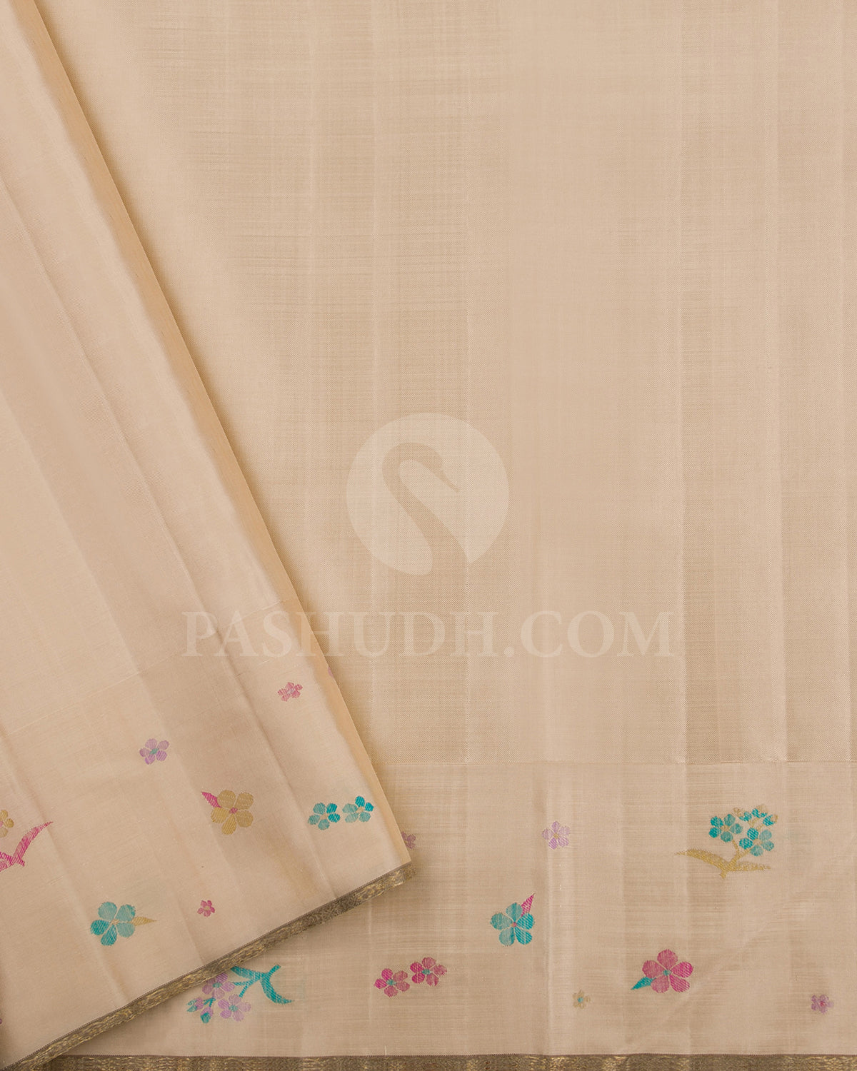 Pink And Ivory Kanjivaram Silk Saree - S1384(A)