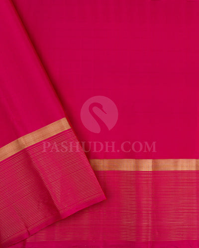 Yellow and Rani Pink Soft Silk Saree - AC43