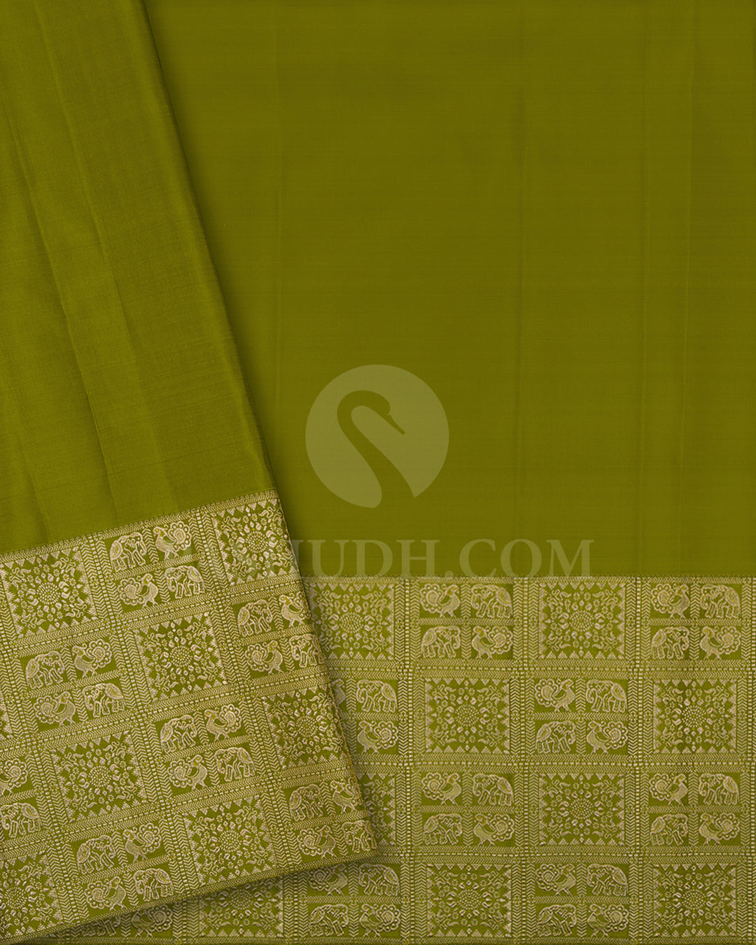 Peach And Light Green Kanjivaram Silk Saree - S1423(A)