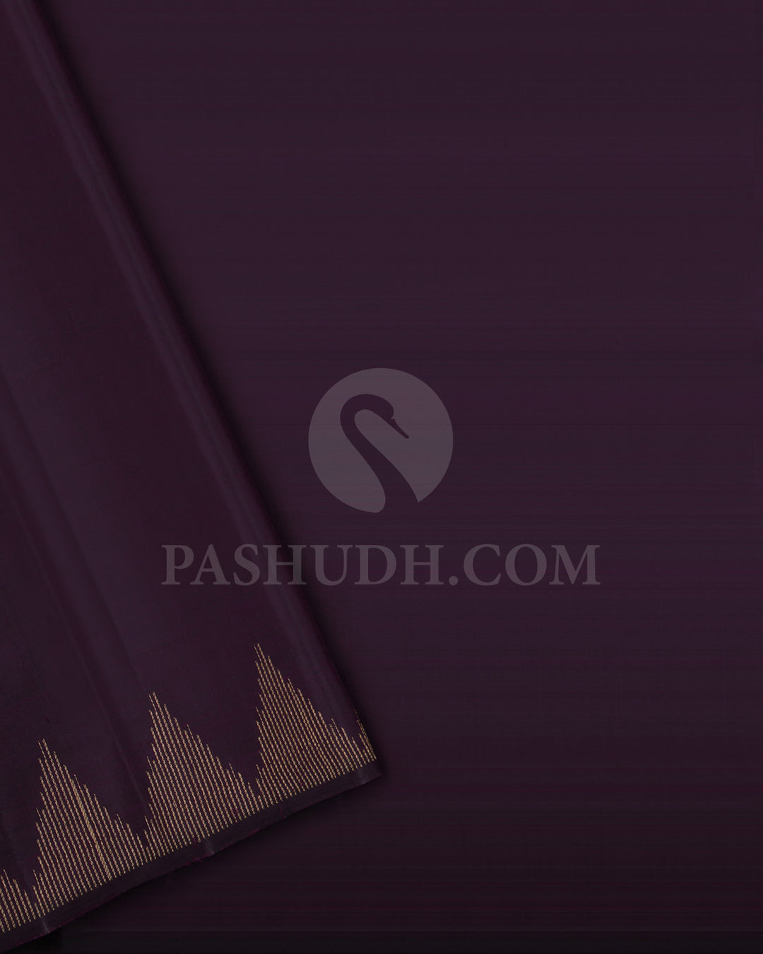Aubergine And Pink Borderless Kanjivaram Silk Saree - S1378(A)
