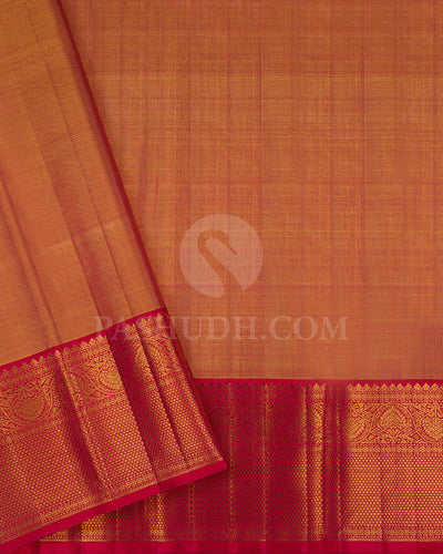 Powder Blue Shot Gold And Rouge Pink Kanjivaram Silk Saree - S1416(A)