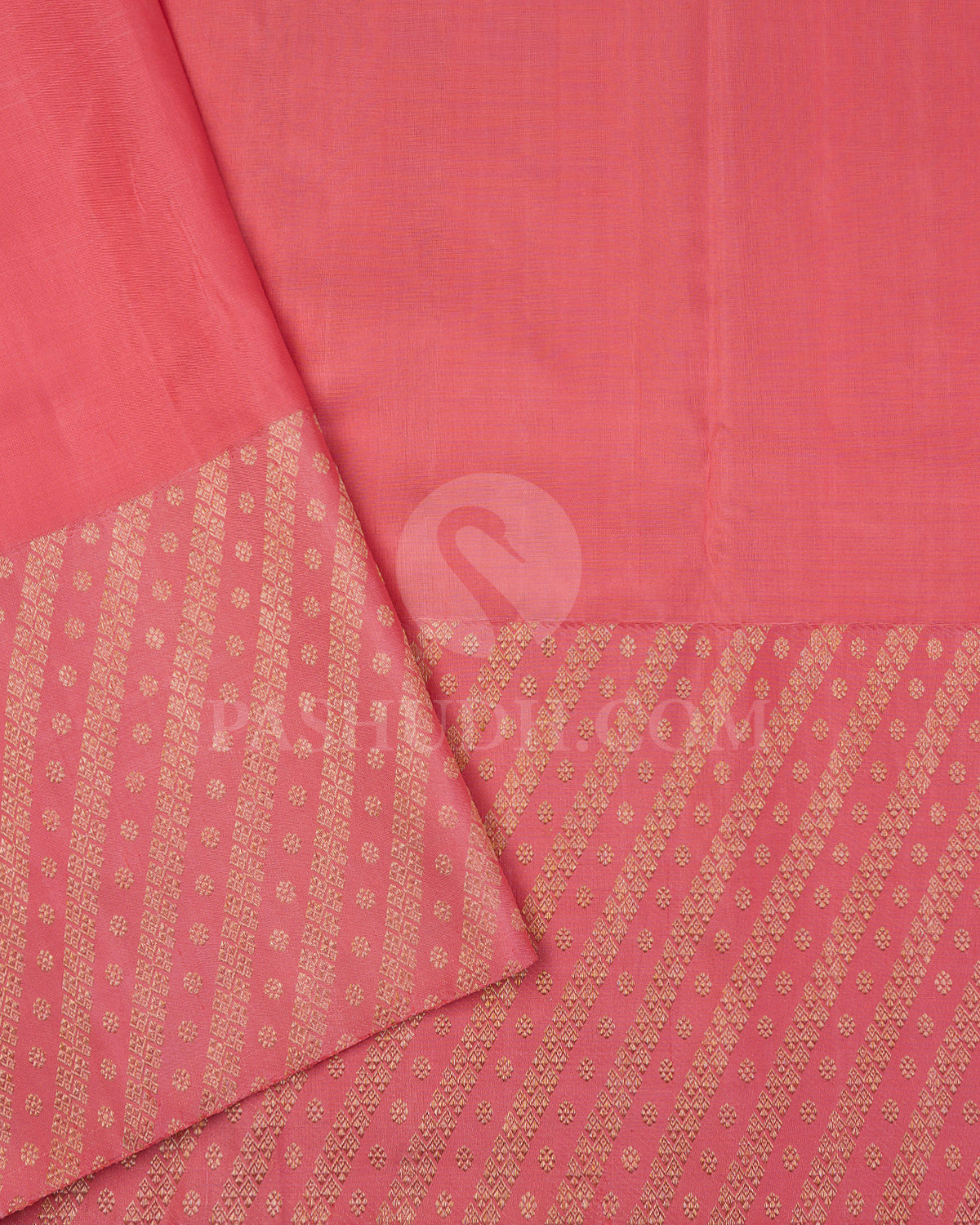 Gold And Baby Pink Organza Shimmer Kanjivaram Silk Saree - S1403(A)