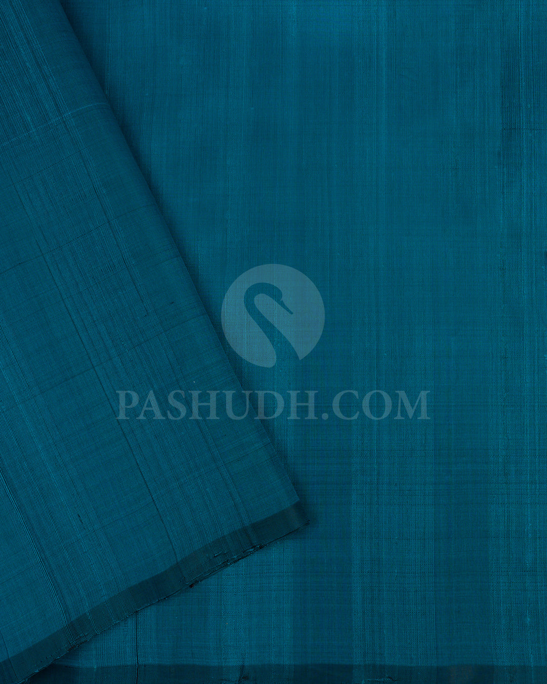 Peacock Blue and Anandha Blue Dupion Soft Silk Saree - AC42