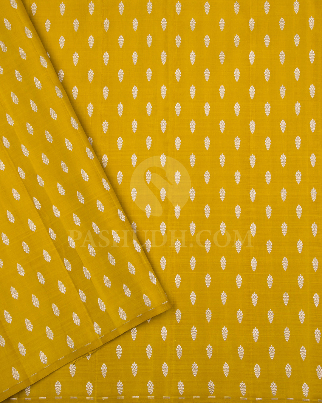 Grey And Mustard borderless Traditional Kanjivaram Silk Saree - SVJ80