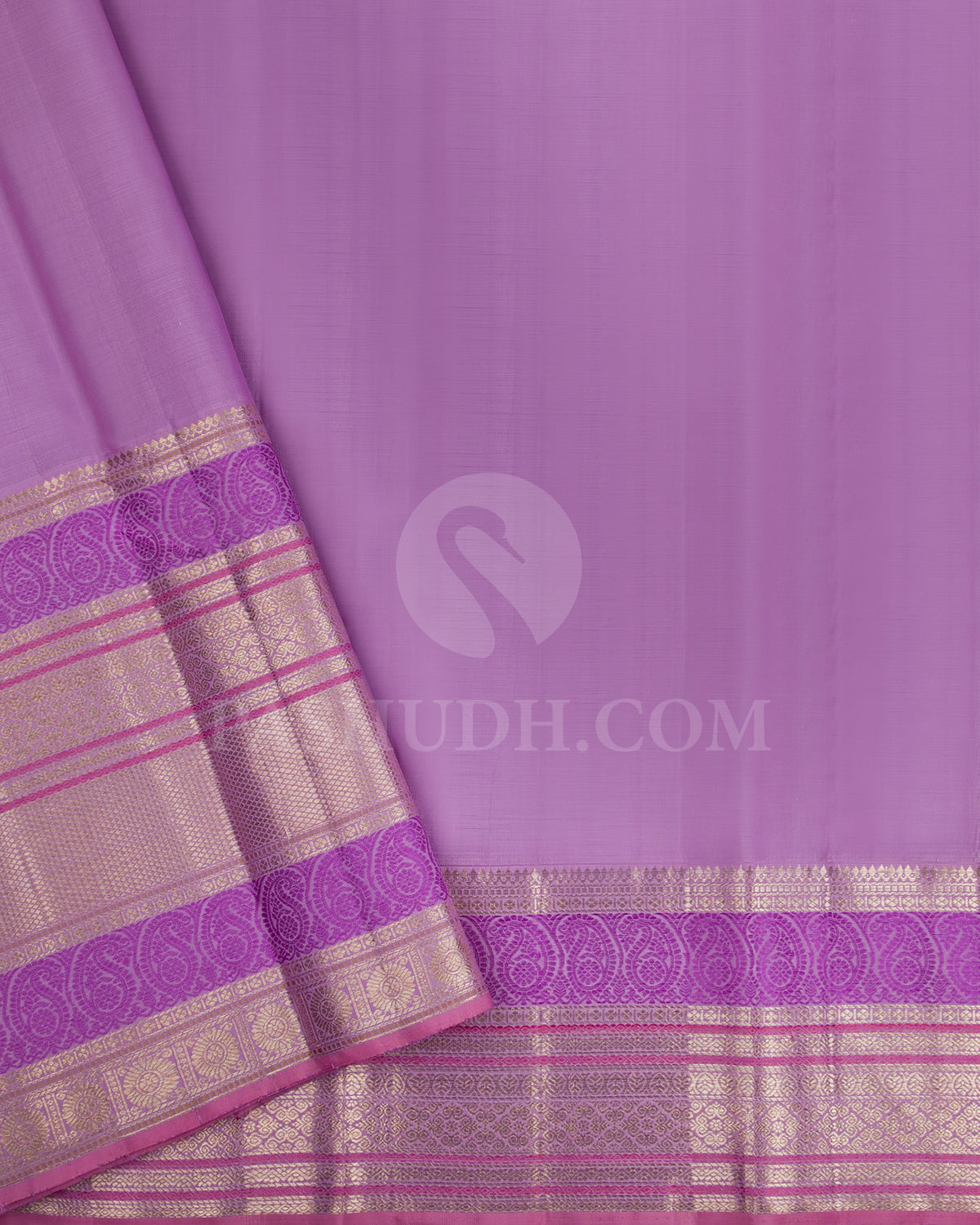 Neon Yellow And Lavender Kanjivaram Silk Saree - S1391(A)