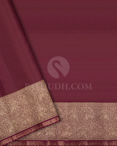 Baby Pink And Brown Kanjivaram Silk Saree - S1276( C )