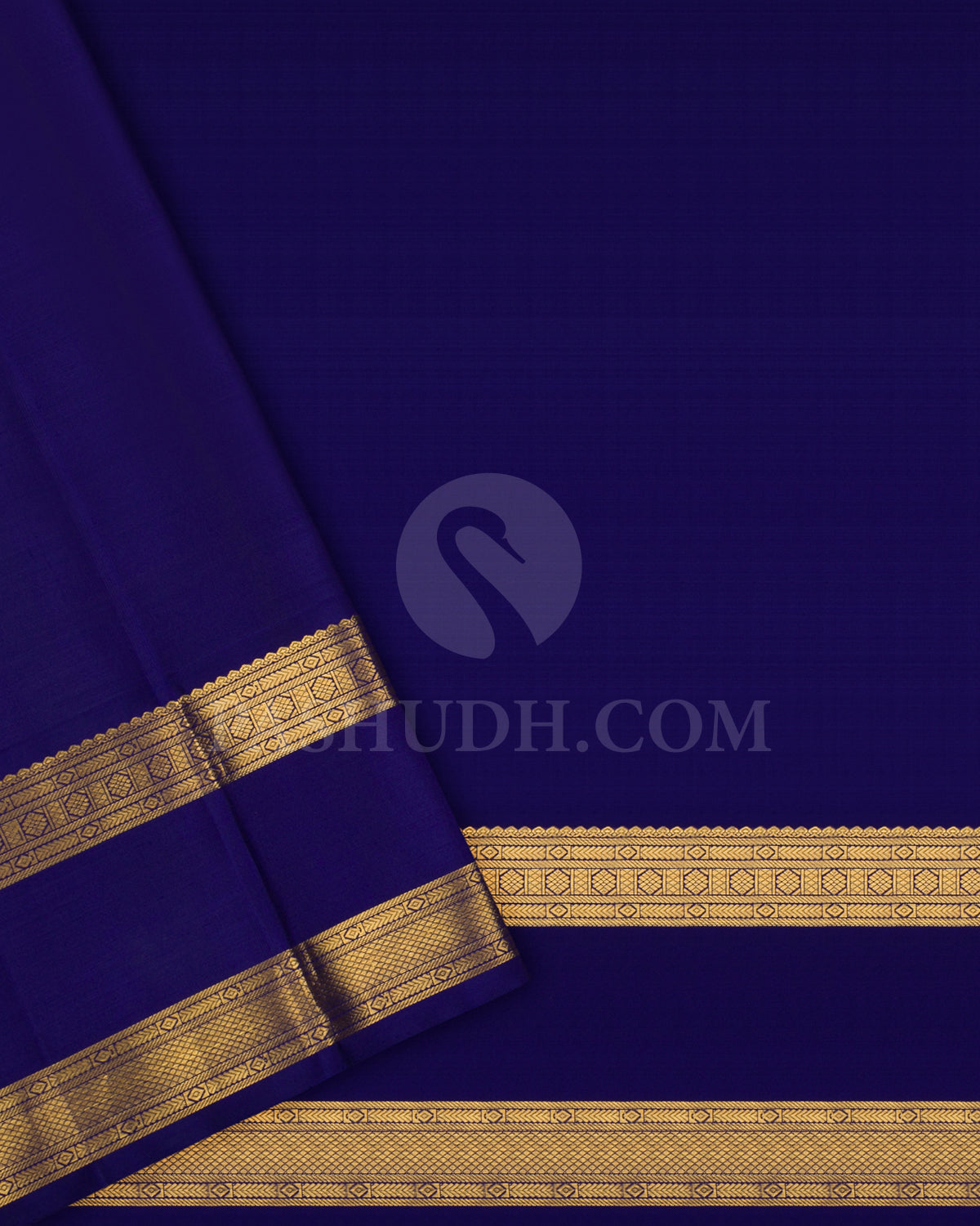 Turquoise Blue And Royal Blue Traditional Kanjivaram Silk Saree - SVJ55