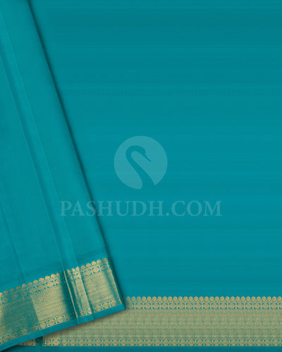 Violet and Anandha Blue Traditional Kanjivaram Silk Saree - SVJ70