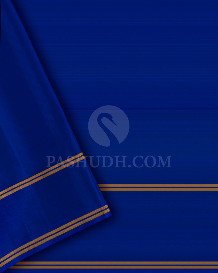 Wine and Royal Blue Soft Silk Saree - AC54
